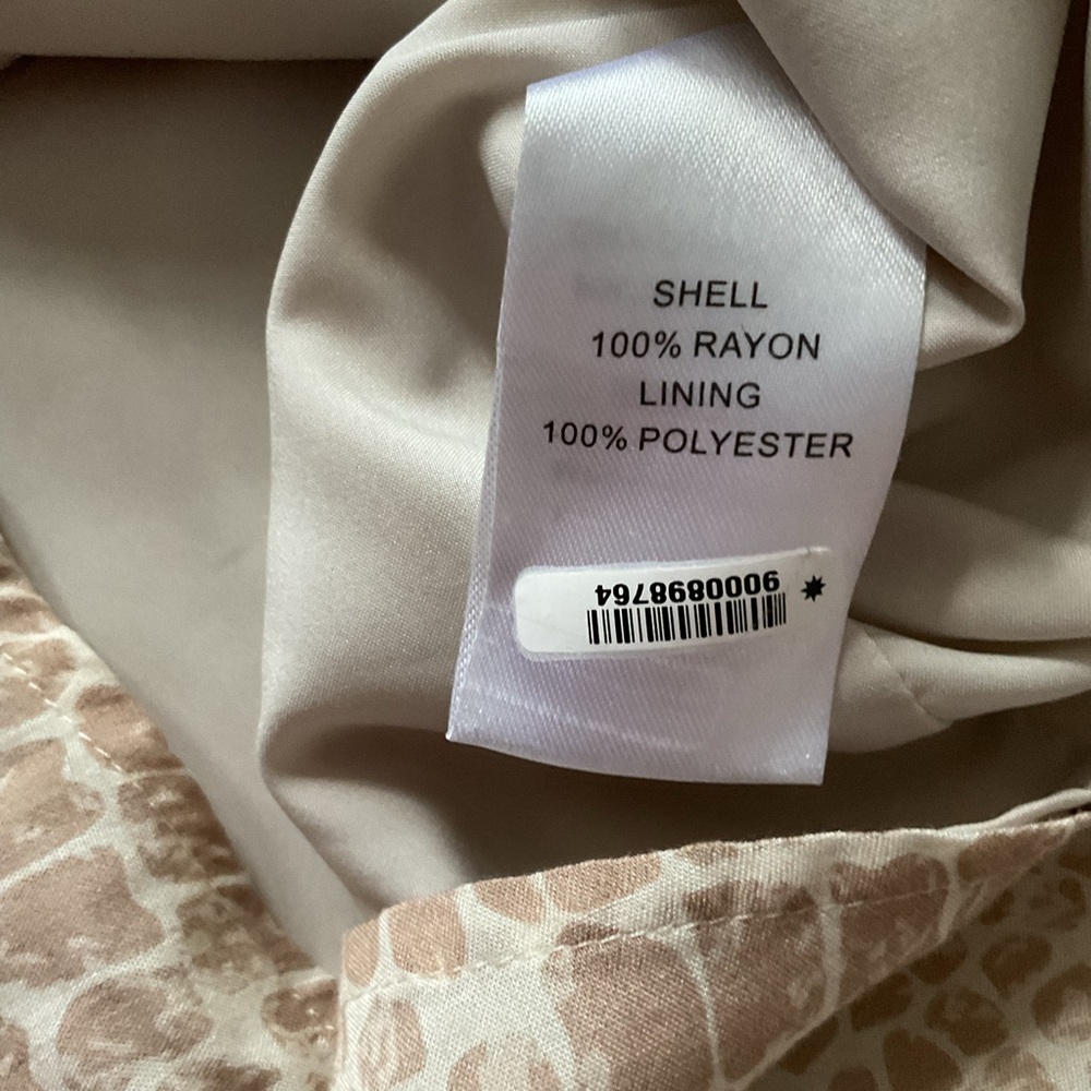 Anna Cate Croc Print Blouse M Puff Sleeve Tan - Picture 6 of 7